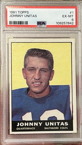 1961 Topps - Johnny Unitas #1 PSA 6 EX-MT Solid Card