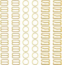 60 Pcs 12Mm Bra Hooks for Straps 3 Styles Sewing Hooks Bra Rings and Sliders for