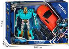 Robot Warriors 2 Pack Teal Robot/Red Car Transforming Robot