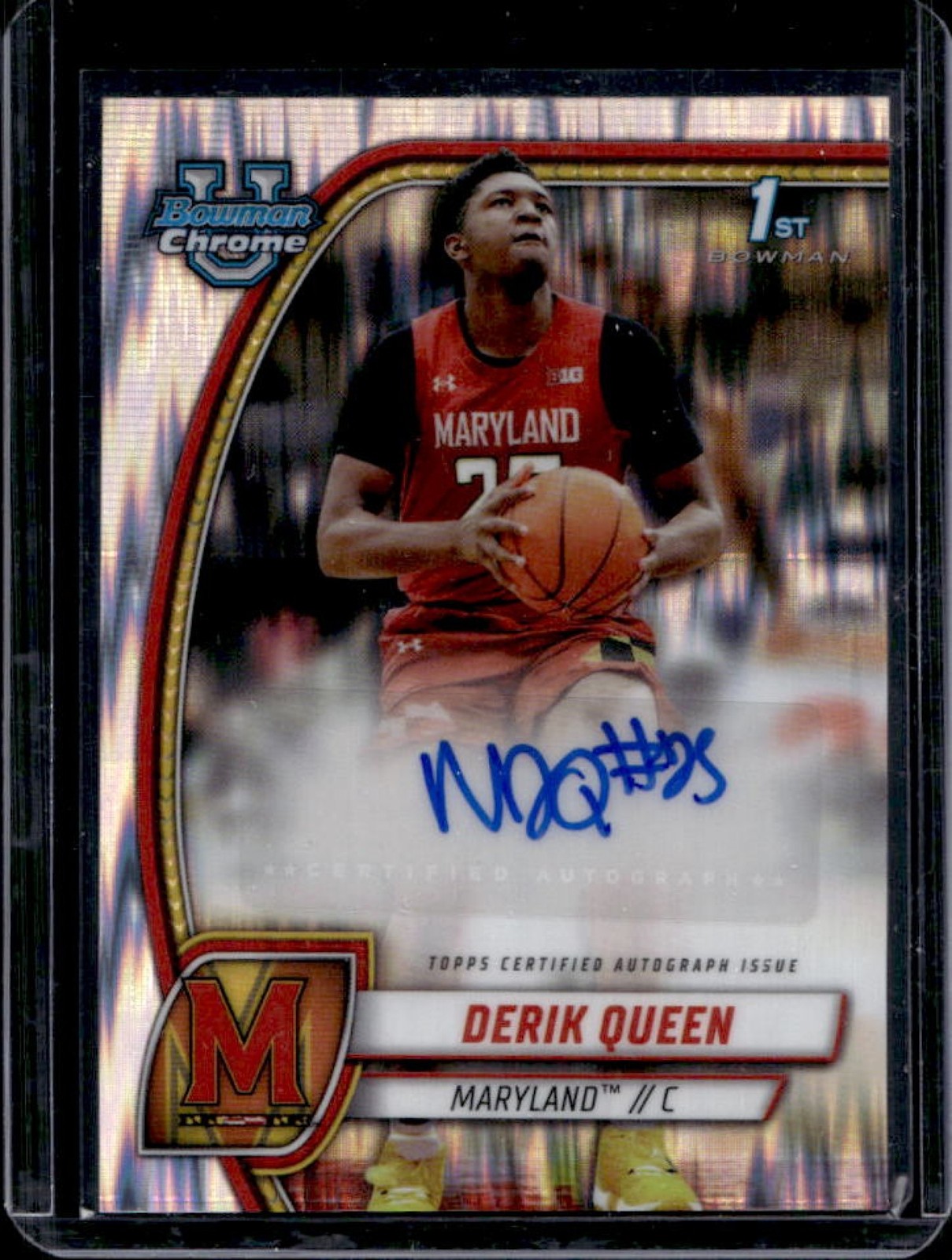 2024-25 Bowman University Chrome Derik Queen Prospect Auto Stealth Refractor #19