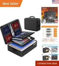 Fireproof File Organizer with Mechanical Lock - Durable 8-Layer Design