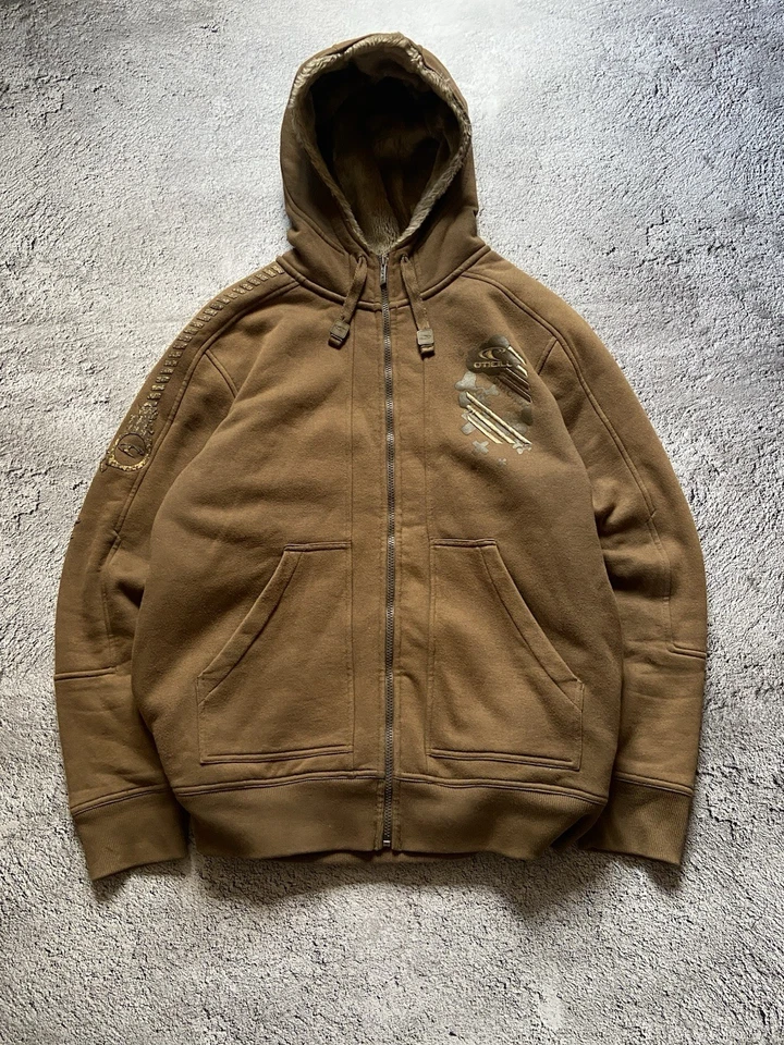 If Six Was Nine LGB Style Brown Faux Fur Lined Hoodie Archive Streetwear Y2K - Image 3 of 4