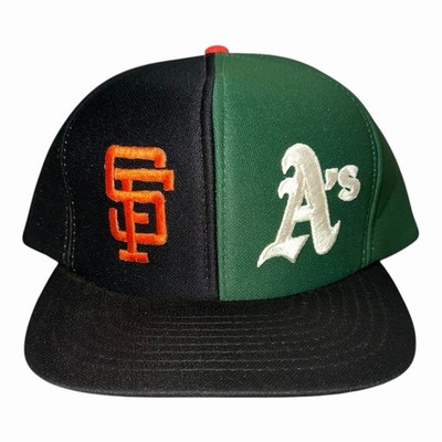 Vintage MLB SF Giants Oakland A's Battle Of The Bay Split Snapback