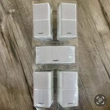5 Mint Bose Jewel Double Cube Speakers White Includes Center Channel Horizontal.