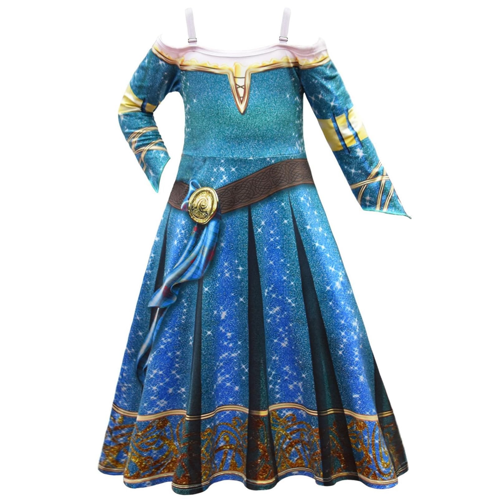 Robe de princesse fille manches longues déguisement enfant pour cadeau de Noël