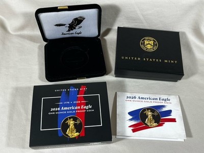 2026 W Gold American Eagle 1 oz Proof COA Case Box Sleeve 250th Privy - No Coin