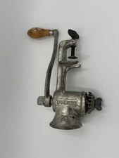 Vintage Universal No. 2 Meat Grinder Hand Crank Cast Iron with Wooden Handle