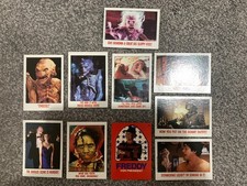1988 Topps Fright Flicks Trading Cards x 10 # 27,29,39,45,65,69,72,74,85 & pic