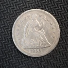 1856 *P*  SEATED LIBERTY  SILVER HALF DIME   **NICE ** FREE SHIPP! C3136