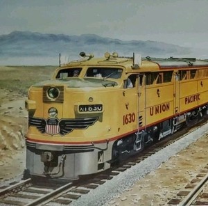 UPRR UNION PACIFIC Railroad Art Print ALCO FAs Howard Fogg LIONEL TRAIN SET type