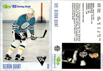 1993-94 Classic Draft RC Deron Quint #109 Tabor Academy/Winnipeg Jets