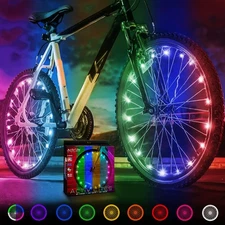 2-Tire Pack LED Bike Wheel Lights with Batteries Included