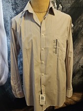 VAN HEUSEN MEN'S NEW PINK/GRAY COTTON BL LONG SLEEVED DRESS SHIRT, SZ 16.5 34-35