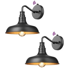 EDISHINE Dusk to Dawn Outdoor Wall Lights, 2-Pack Exterior Farmhouse Gooseneck