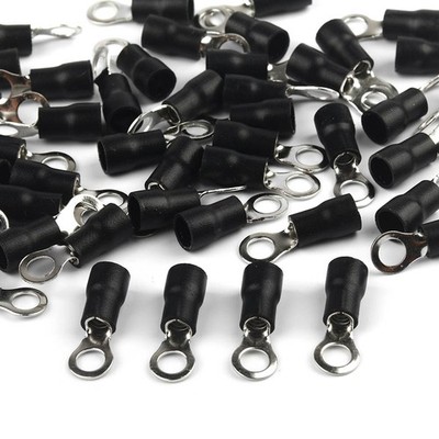 50pcs Insulated Ring Terminals #10 Stud Crimp 14-12AWG Electrical Wire Connector