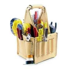 Clc Work Gear 526 Tool Tote, Tan, Leather, 17 Pockets