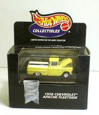 Hot Wheels 100% Collectibles 1958 Chevrolet Apache Fleetside-1:64 Yellow