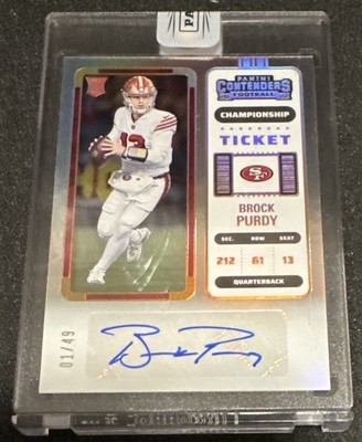2022 Contenders Brock Purdy Championship Ticket 1/49 First On Print RC 49ers 🔥