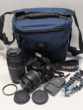 Canon EOS Rebel XTi 400D DSLR Camera 2 Lens Kit w 18-55mm 75-300mm Lenses  Case