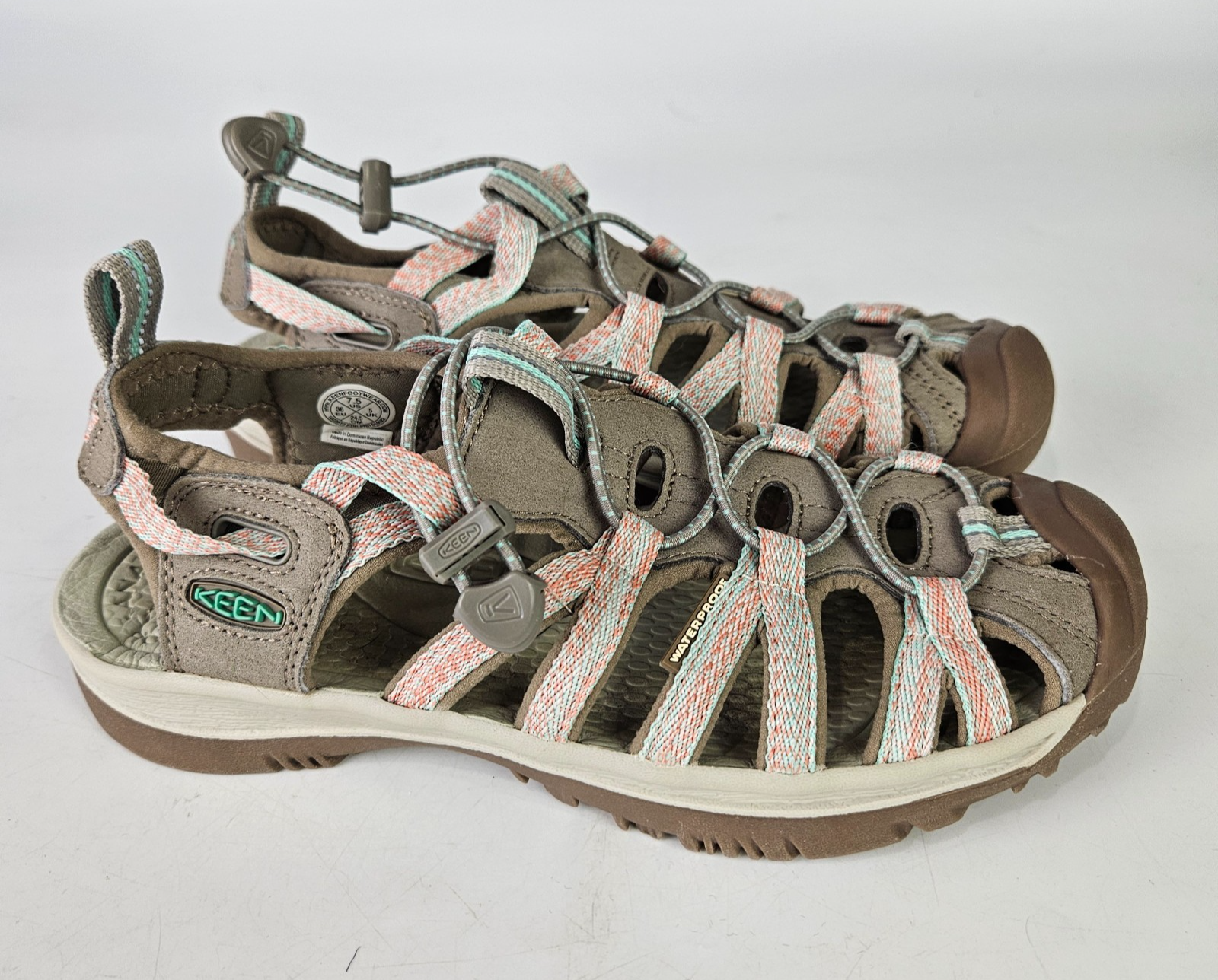 KEEN Whisper Sandali Sportivi Impermeabili Scarpa Donna Taglia:7 5 Grigio Turqouise