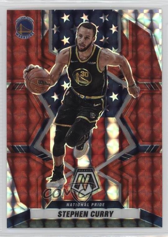2021-22 Panini Mosaic National Pride Red Mosaic Prizm Stephen Curry #247 o7m