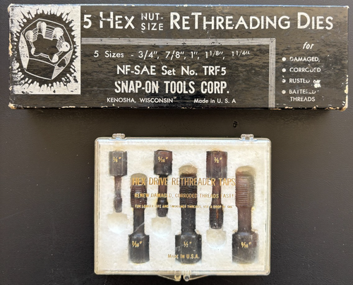 Snap On Rethreading Dies & Taps 5 NF-SAE Fine Threads TRF5 TRT-6F TWO SETS - 第 1/11 張圖片