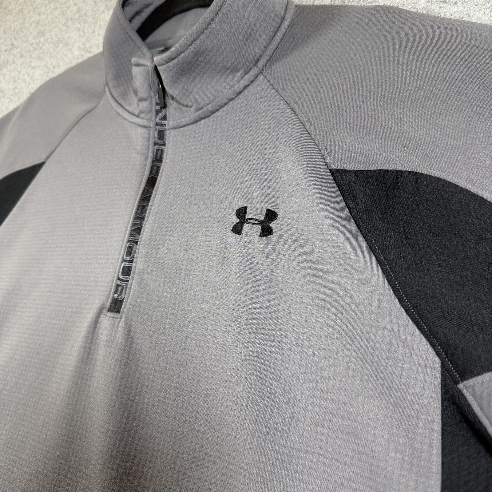 Under Armour ColdGear 1/4 Zip Mens XL Gray Waffle Knit Thermal Base Layer Loose thumbnail 15