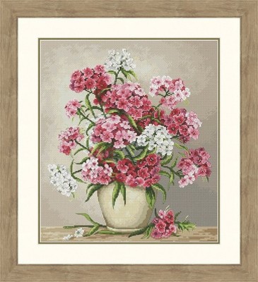 Counted cross stitch kit DIY unprinted canvas Turkish carnation vase craft 193