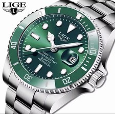 LIGE Top Brand Luxury Fashion Diver Watch Men 30ATM Waterproof Sport Watches