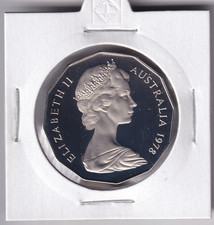 AUSTRALIAN PROOF: 1978  50 CENT COAT OF ARMS COIN IN 2X2 HOLDER  #2378
