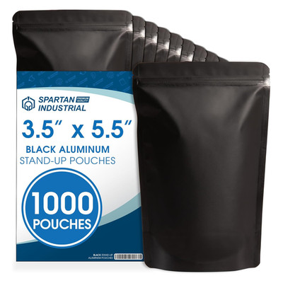 Spartan Industrial 3.5'' X 5.5'' Resealable Stand-Up Mylar Bags - 1000 Count