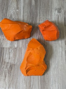 3pc Glass Rock Slag Opaque Fire Orange 6.39lbs TOTAL Rocks Landscape Aquarium