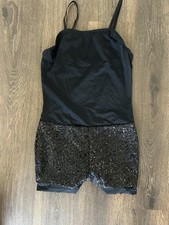 Weissman Women's Large Black Sequin Jazz Dance Costume