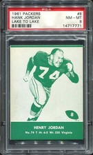 1961 Lake to Lake Packers #8 Henry Jordan PSA 8 Green Bay HOF SP U. of Virginia
