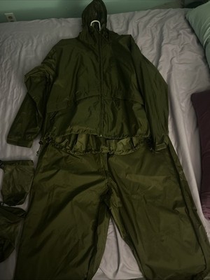 Red Head ~ Rain Jacked /WindBreaker & Shell Pants Green Hood Packable - Men Xl