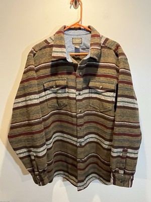 CE Schmidt Workwear Shirt Men XL Wool Blend Striped Southwest Print Button Aztec