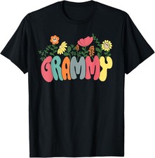 Floral Grammy Cute Grammy Mothers Day T-Shirt Gift for Dad, Mom, Daughter, Cowor