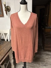 NWT LOGO By Lori Goldstein Faded Ginger Tunic Sweater Sz XL 