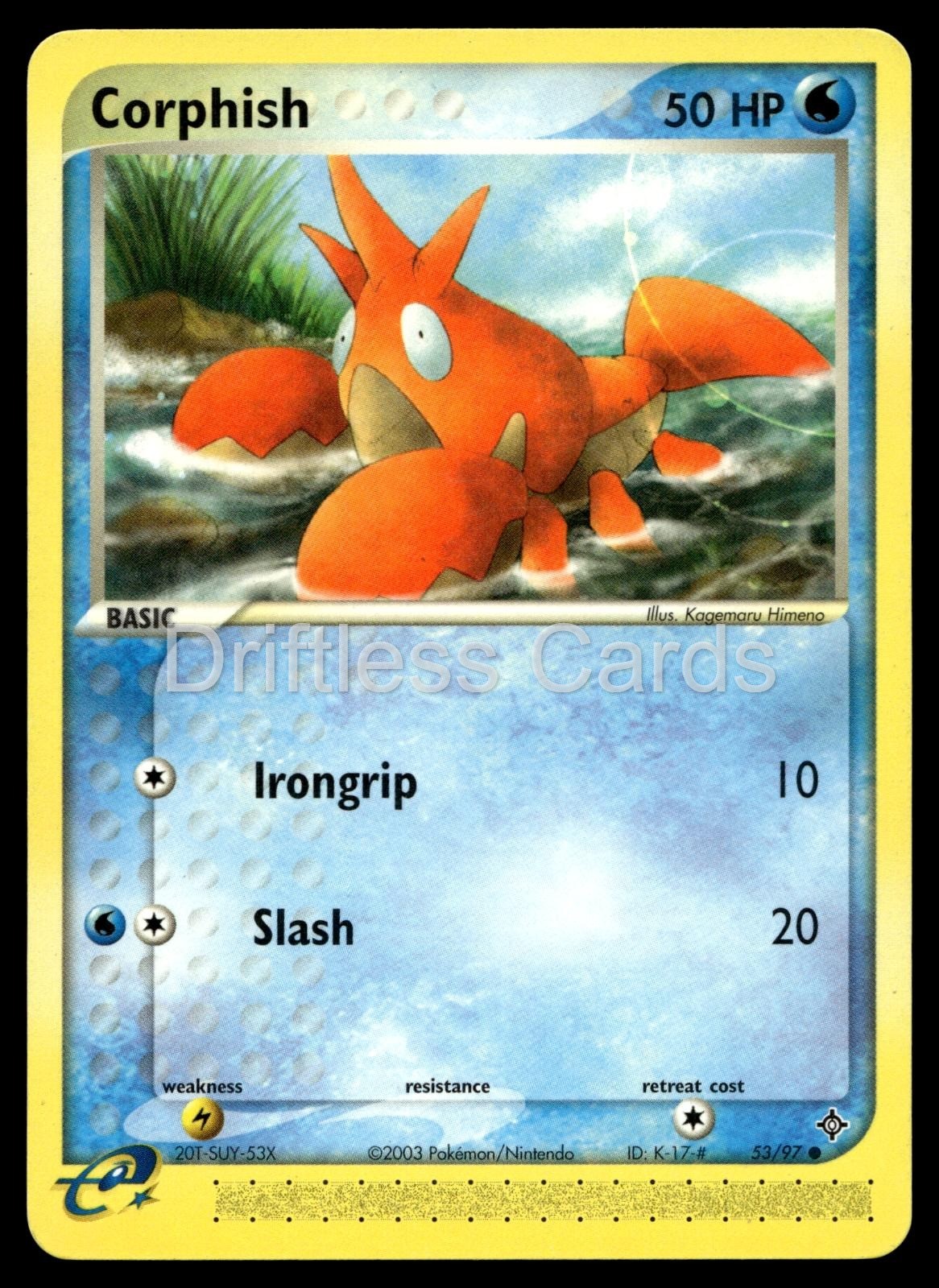 Corphish 53/97 Common Dragon Pokemon LP