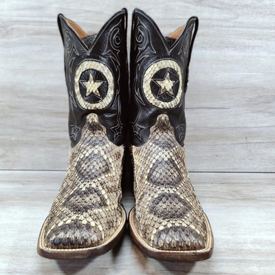 Black Jack Loan Star Diamondback Rattlesnake Cowboy Boot Men 13 E Black Natural