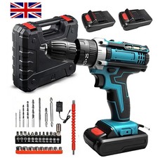 2 Battery 21V Cordless Drill Combi Driver High Power Electric Screwdriver Set UK