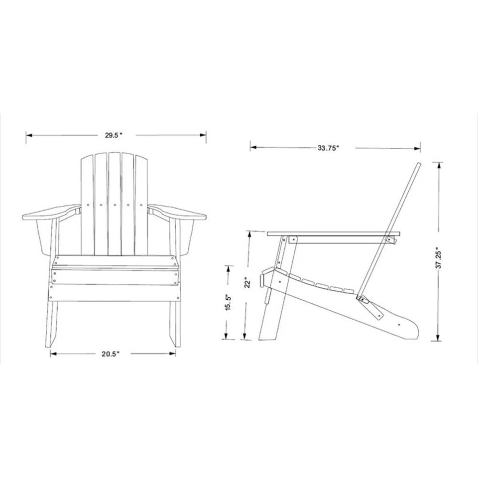 Silla plegable Adirondack Shine Company para todo tipo de clima de resina para patio porche en rojo Foto 2 de 4