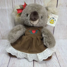 Vintage Mary Meyer Plush Adelaide Koala Bear Stuffed Animal Brown Dress 9" Korea