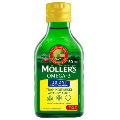 Mollers Omega-3 Norwegisches Lebertranöl, Zitronengeschmack, 150 ml