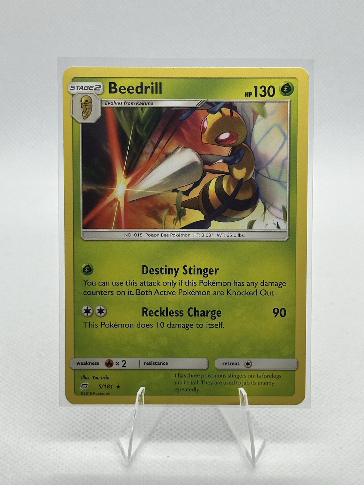 Pokémon TCG Team Up Beedrill 5/181 Rare Card Regular Finish