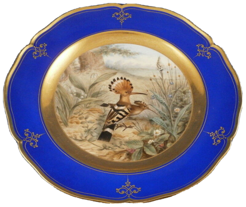 Ancien 19thC KPM Berlin Porcelaine Plaque Oiseau Scene Scenic Service Teller #2 - Photo 1 sur 9