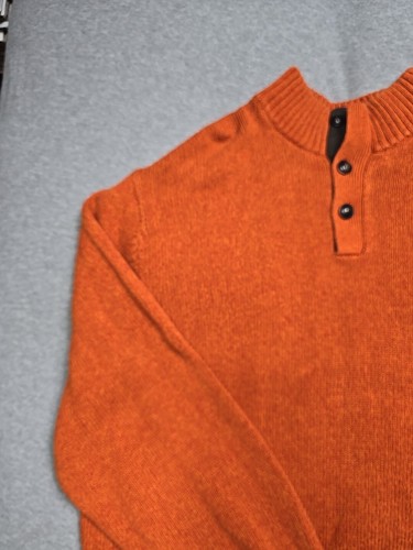 Chaps Sweater Mens Extra Large Orange Pullover Quarter Zip Embroidered Logo - Picture 2 of 16