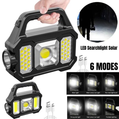 Solar Power LED Camping Lamp Flashlight Tent Light Lantern Rechargeable Battery