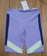 Nike Youth Girl Bike Shorts  Purple, Lime  White  DRI-FIT 