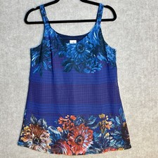 Cabi Wearable Art Cami Tank Top Womens S Blue Purple Lined Double Strap Stl 3434